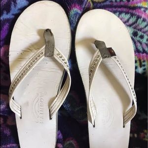 Swarovski crystal White Rainbow flip flops 🌈